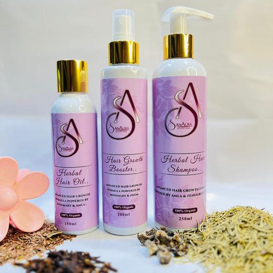 SanAura Popular Herbal Hair Kit – 3 in 1 Hair Growth Solution