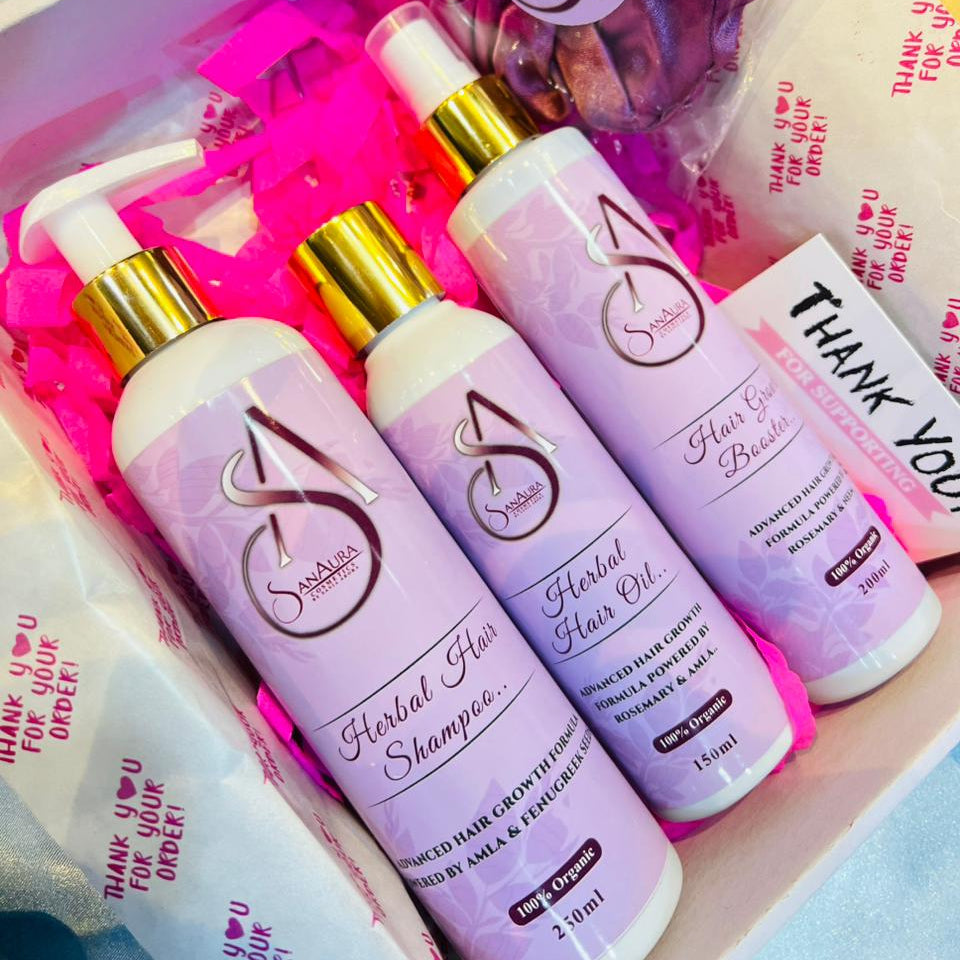 SanAura Perfect Herbal Hair Kit – 3 in 1 Hair Growth Solution