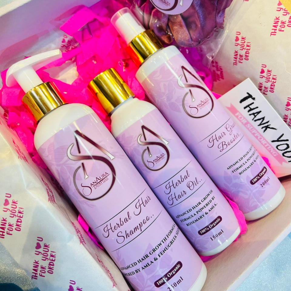 SanAura Popular Herbal Hair Kit – 3 in 1 Hair Growth Solution