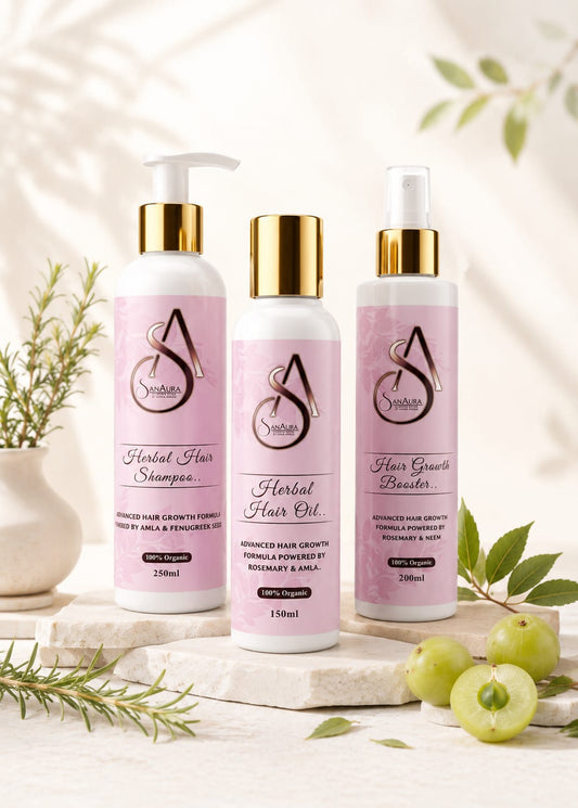 SanAura Popular Herbal Hair Kit – 3 in 1 Solution